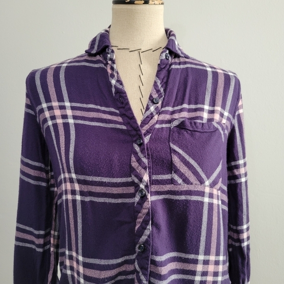 Rails Hunter Navy Petal Pink button down - Picture 3 of 8